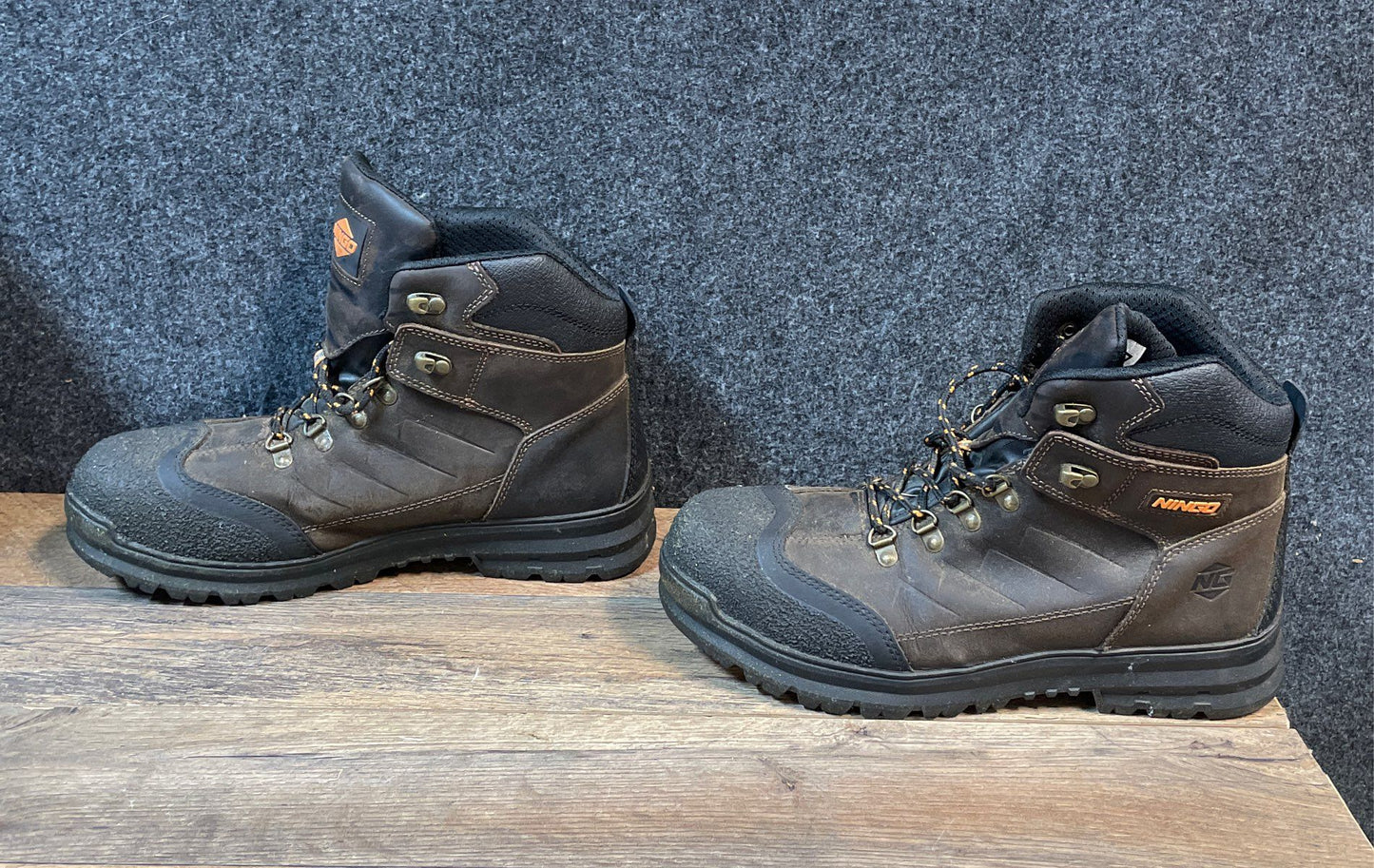 Ningo AQX24 Brown Leather Men's Work Boots ASTM F2413-18 Safety Size 10.5