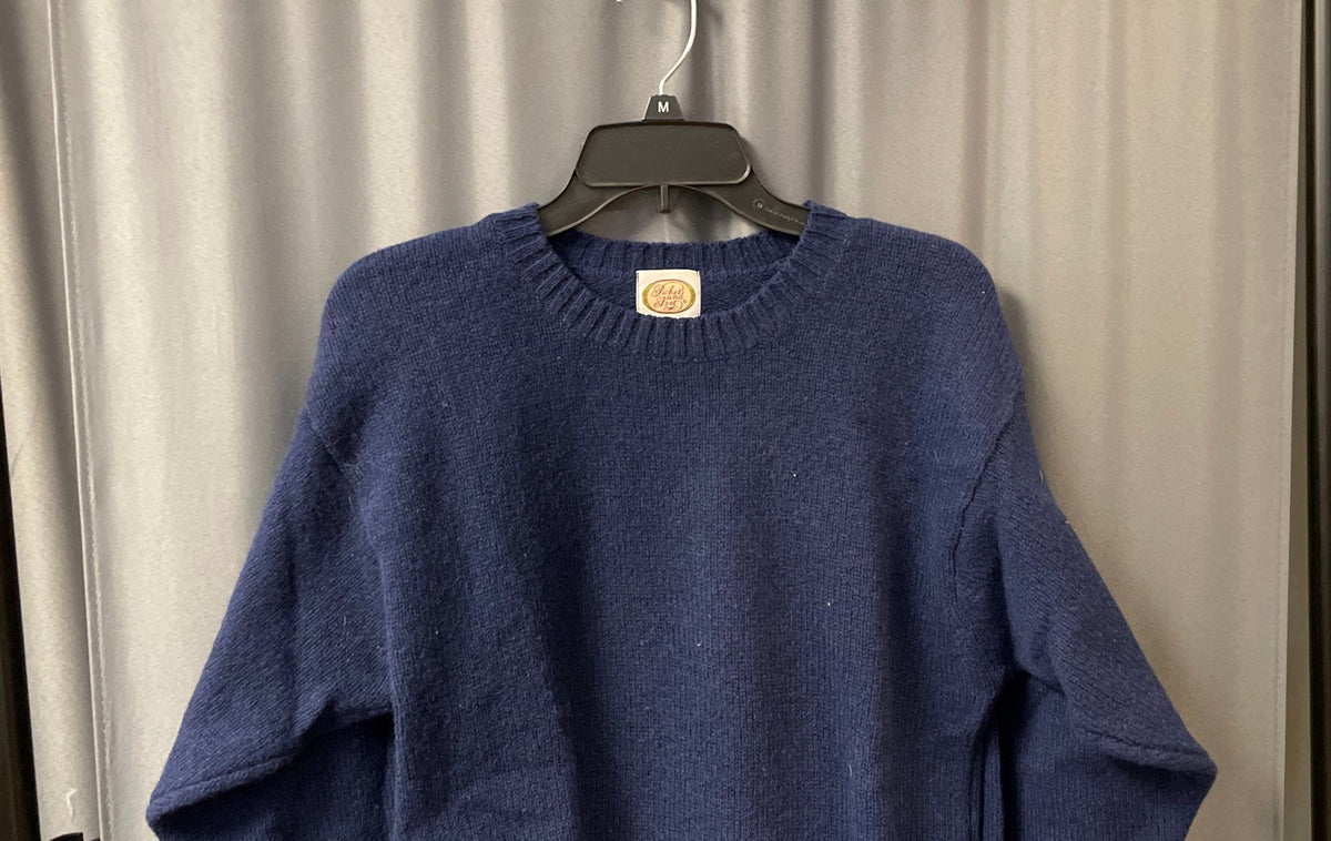 Vintage Picket & Post Blue Shetland Wool Crewneck Sweater Sz M