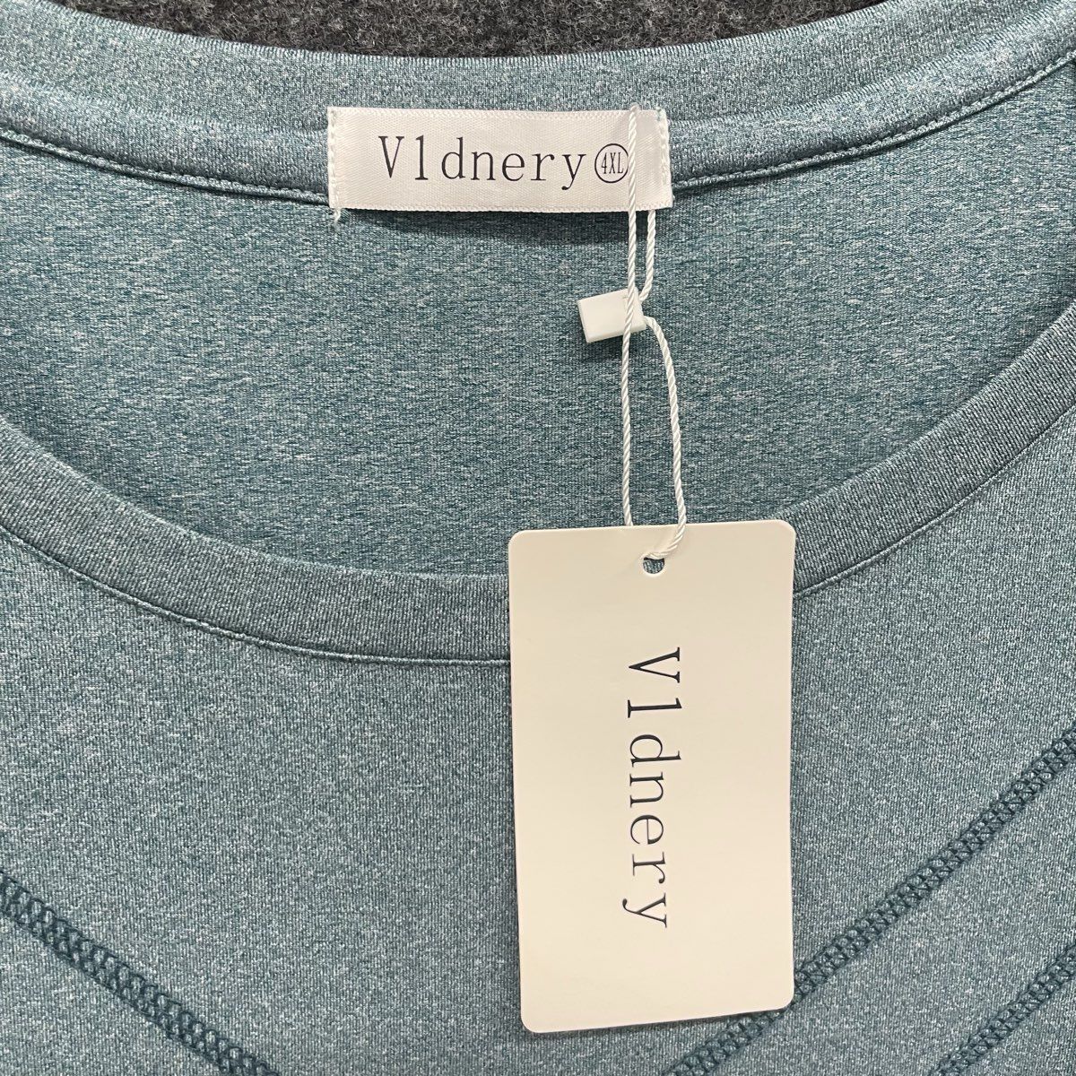 Vindery Women's Sage Green Heathered V-Stitch Short Sleeve Tunic Shirt NWT 4XL