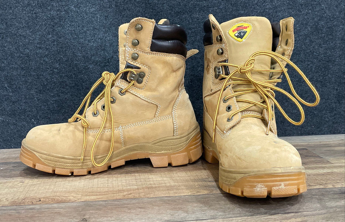 Herman Survivors Tan Men's Leather Lace Up Work Boots Size 9
