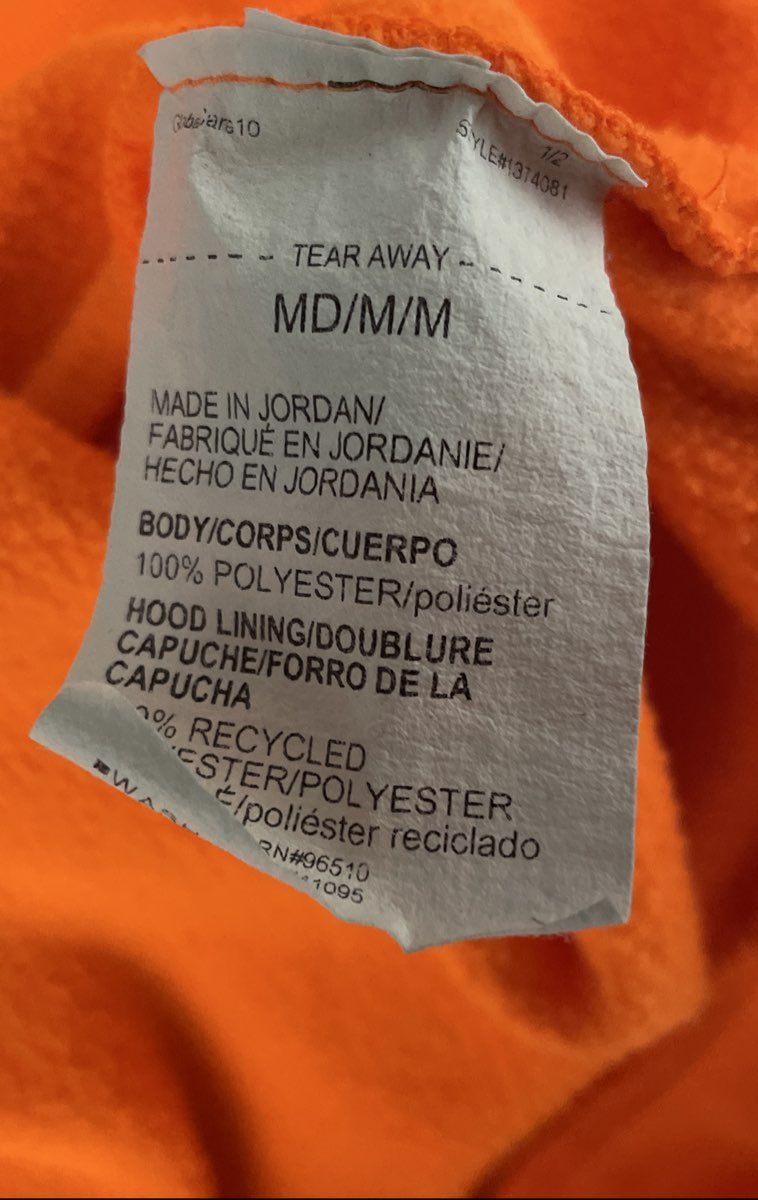 Under Armour Men's Orange Armour Fleece Vertical Wordmark Hoodie Sz M