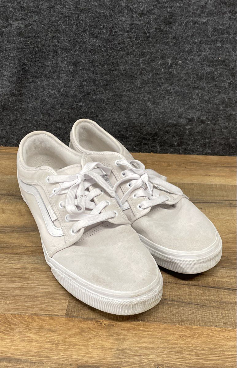 Vans Chukka Low Sidestripe White Canvas Sneakers Size 13
