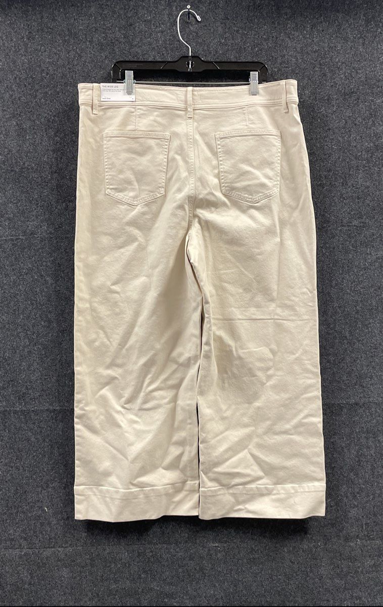 Ann Taylor Women's Beige High Rise Wide Leg Cropped Pants Sz 18 NWT