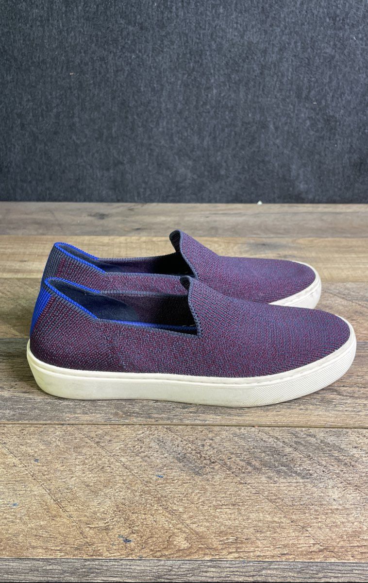 Rothy's Women's The Sneaker Fig Purple Knit Slip On Shoes Size 5