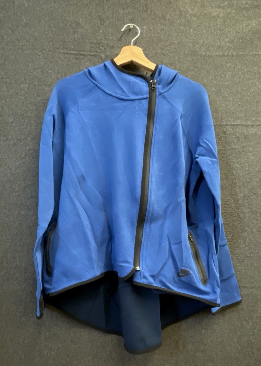 Nike Women's Sportswear Tech Fleece Asymmetrical Full Zip Hoodie Blue Sz XL