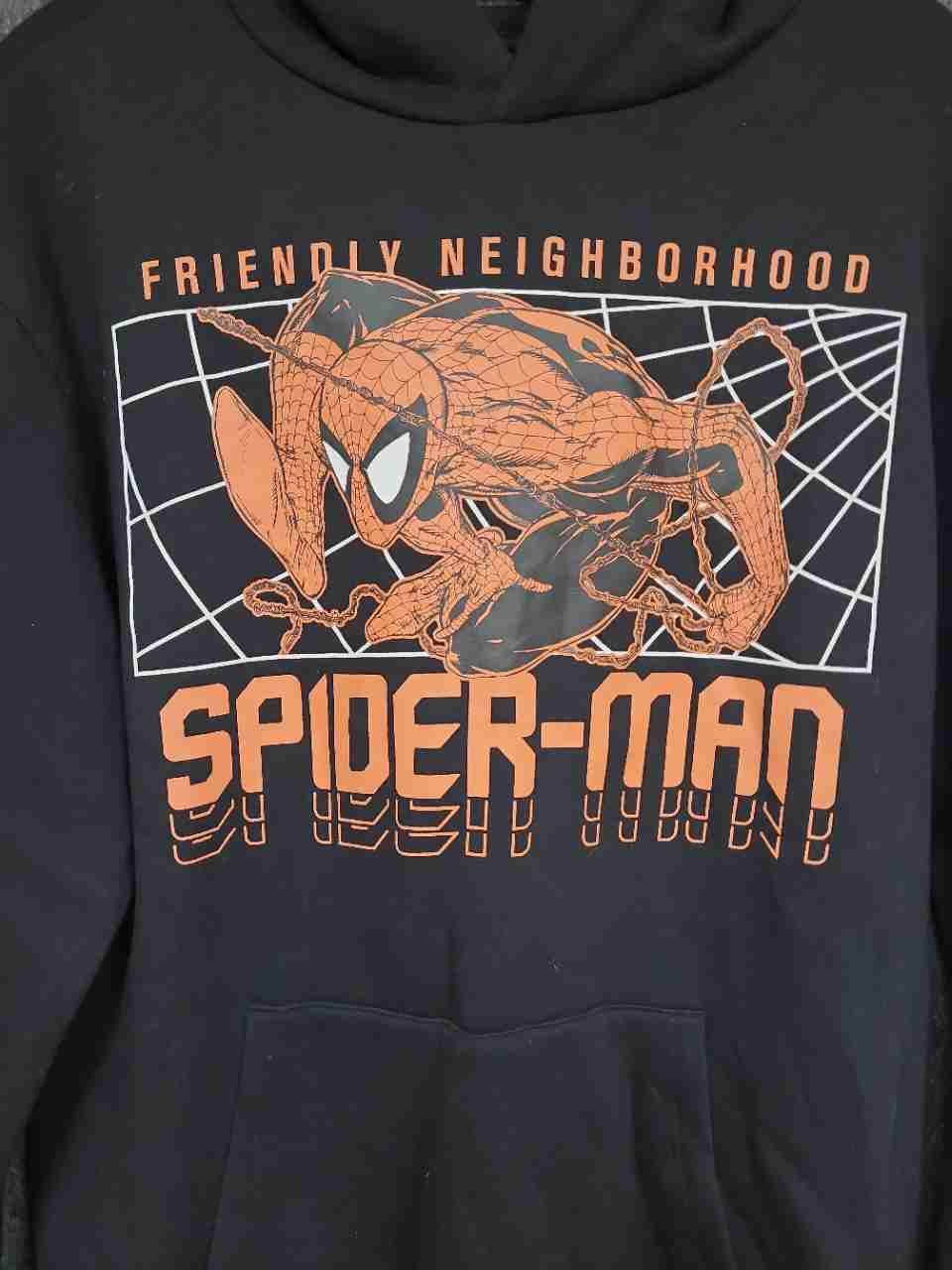 Marvel Men's Spider-Man Hoodie Black Friendly Neighborhood Graphic Large NWT