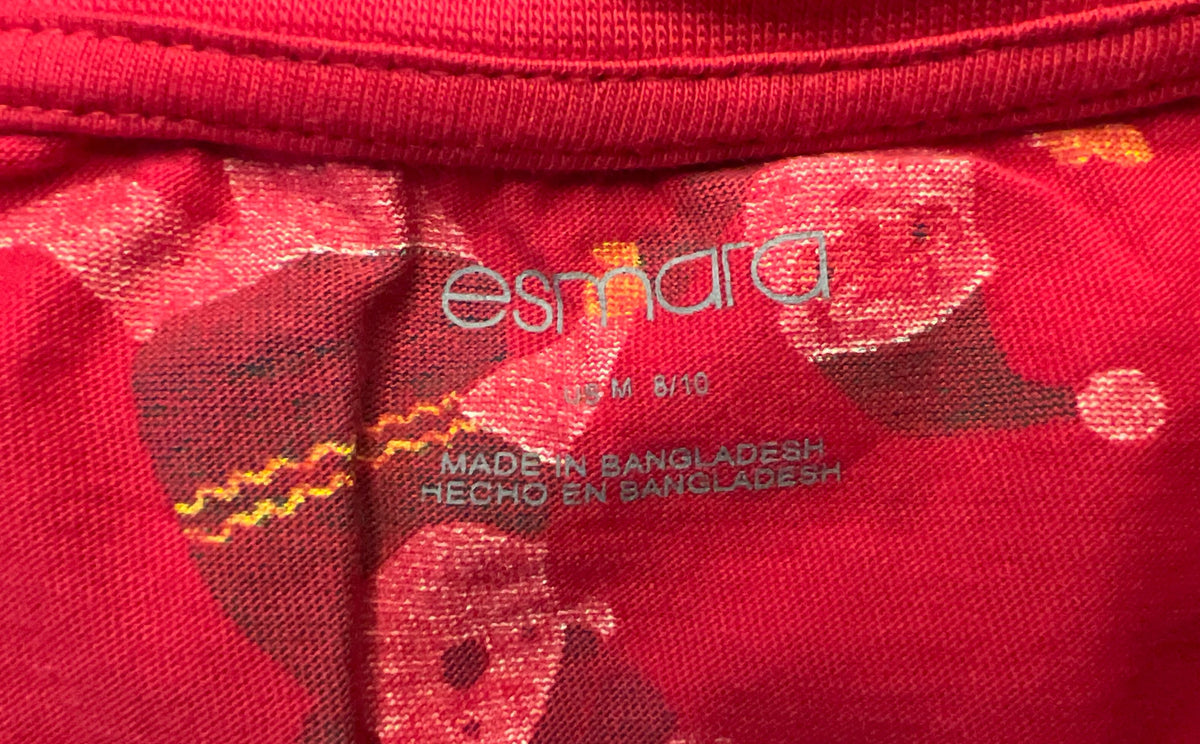 Esmara Women's Red Christmas Holiday Pajama Set Snowman Santa 2-Piece Sz M 8/10