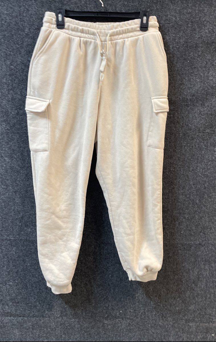 Better Together Women's Cream Fleece Cargo Sweatpants Joggers Pockets Sz XL