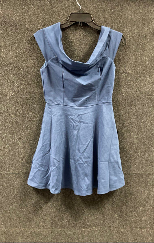 Lulus Women's Blue Off-the-Shoulder Fit and Flare Skater Dress NWT Sz M