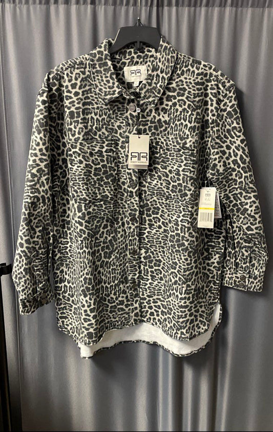 Robert Rodriguez Women's Simone Oversized Leopard Print Shirt Jacket NWT Sz M