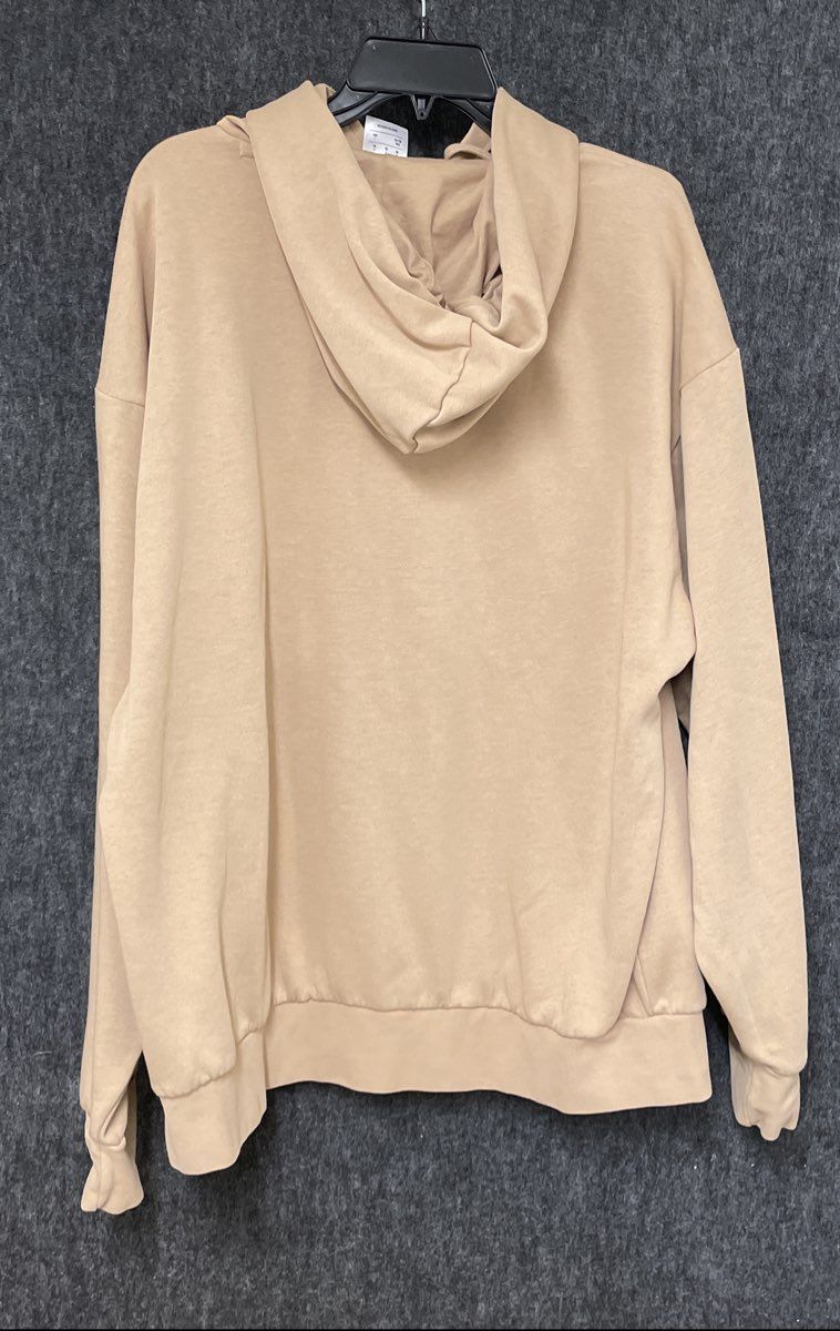 Adidas Men's Essentials Feel Cozy Fleece Hoodie Tan Beige Logo Pullover Sz XL