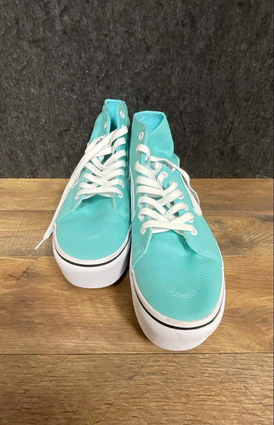 Vans Sk8-Hi Stacked Aqua Blue Turquoise High Top Platform Sneakers Size 9