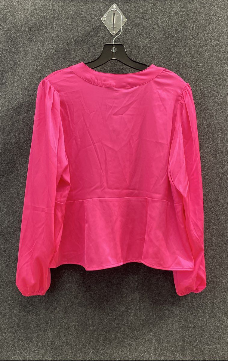 Torrid Women's Pink Satin Button Front Cinched Waist Blouse Top NWT Sz 0