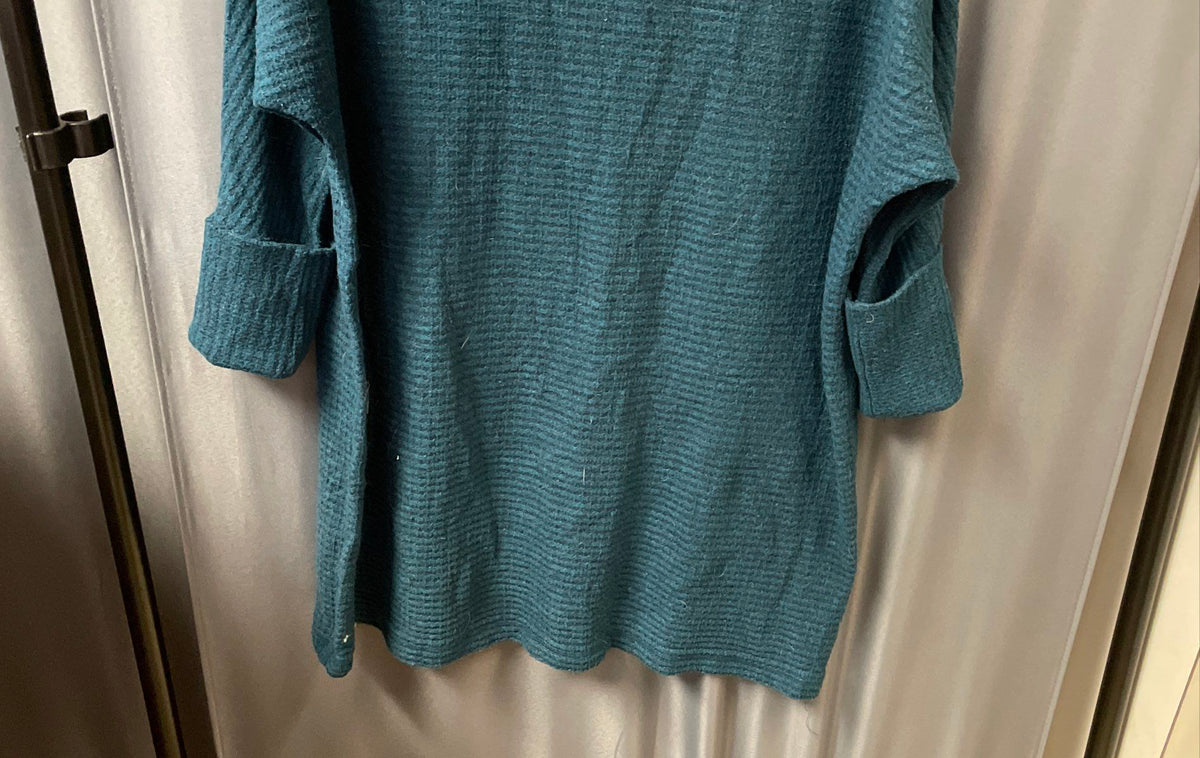 We The Free Women's Jade Waffle Knit Turtleneck Tunic Mock Neck Sz M