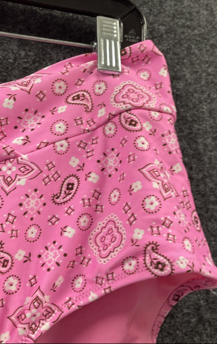 aerie Women's Pink Paisley Bandana Print High Waist Swim Bottoms XL NWT