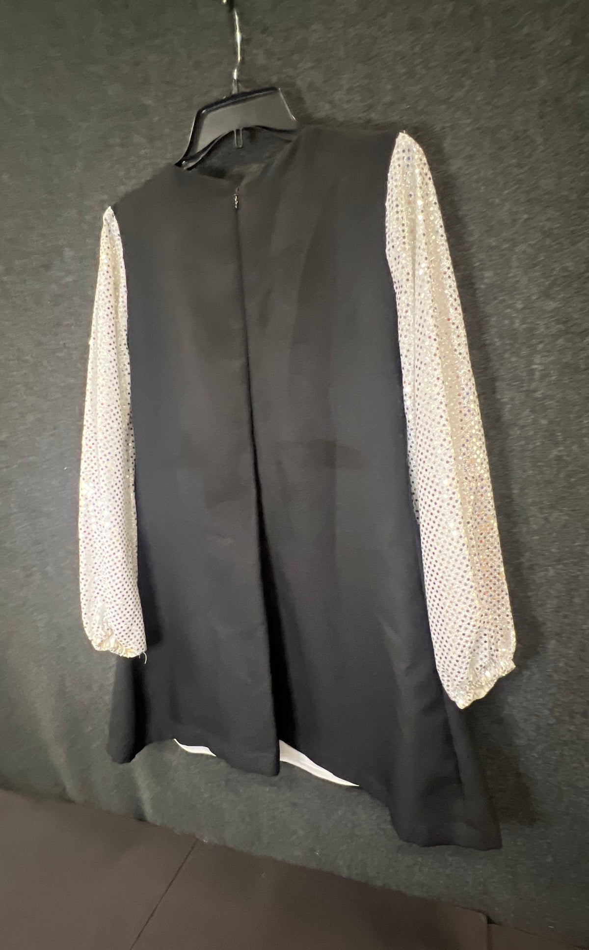 Vintage 90s Simco Formalwear Women's Black Silver Sequin Evening Top Sz 8