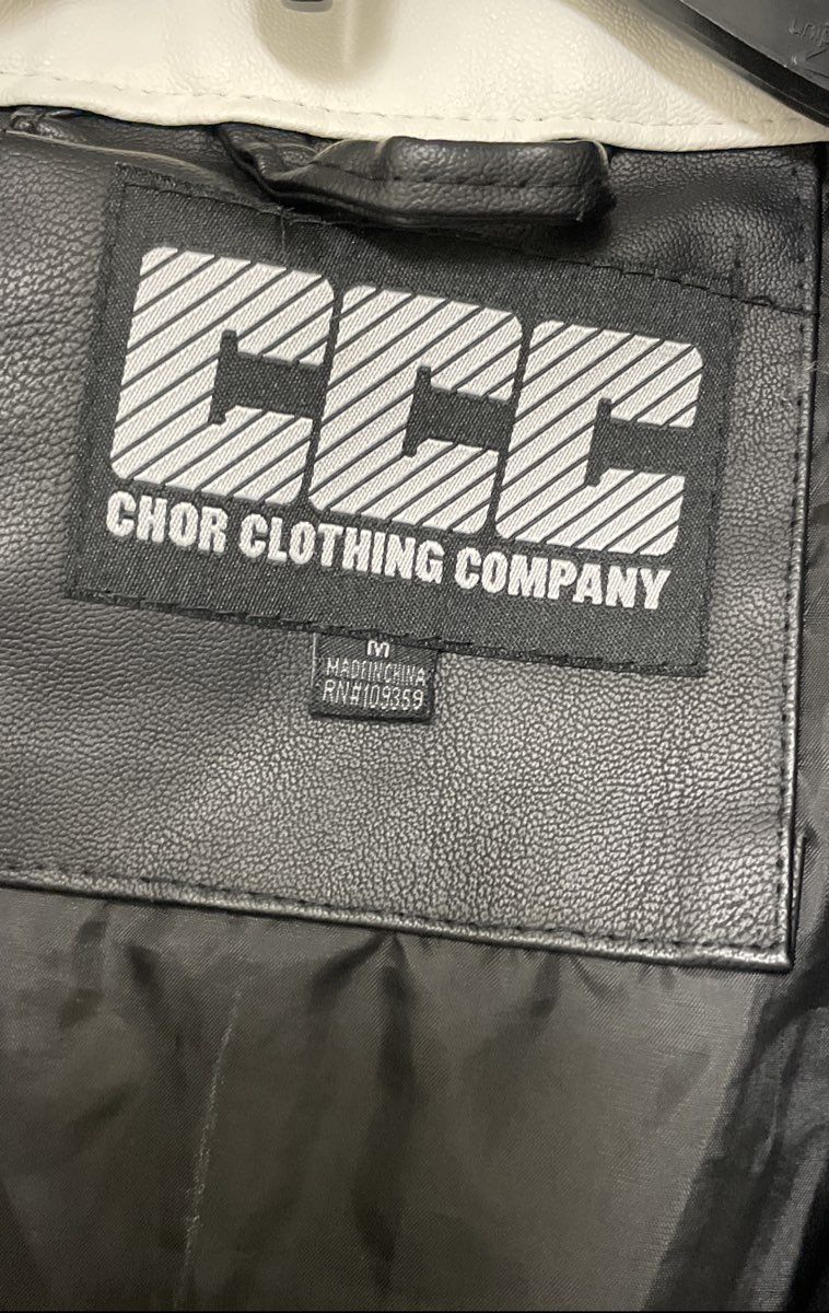 Chor Clothing Co Road King Racing Faux Leather Biker Moto Jacket Sz M
