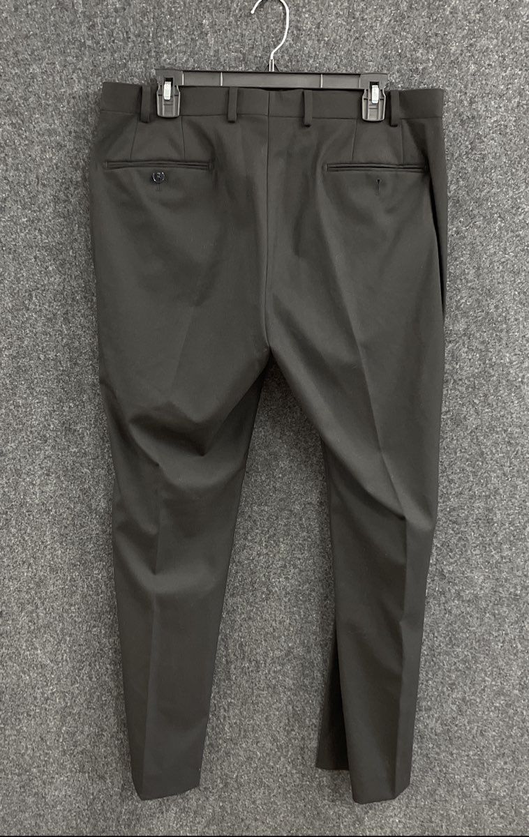 Calvin Klein Men's Black Flat Front Dress Pants Poly Rayon Blend 36x30