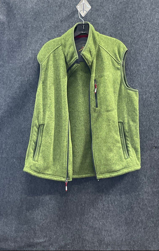 Orvis Men's Green Heathered Sweater Fleece Full Zip Vest Sz XL
