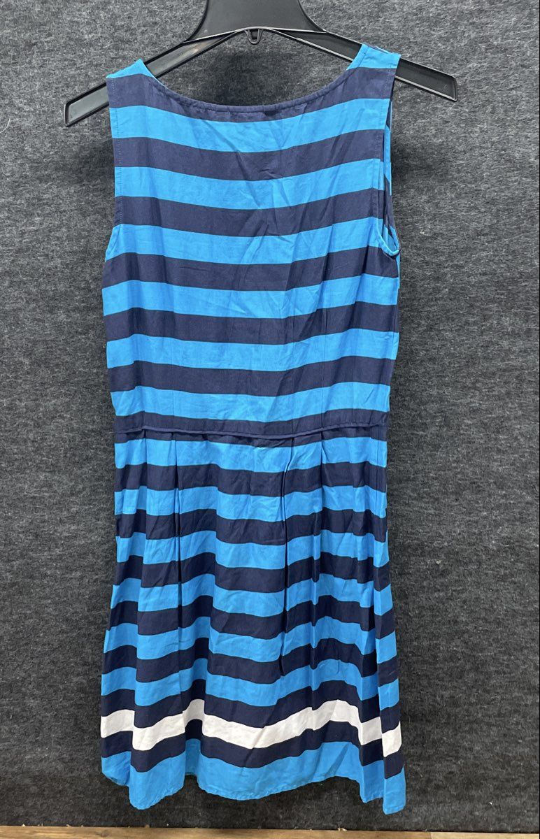 Tommy Hilfiger Women's Blue Dark Blue Striped Sleeveless Side Zip Dress Sz 6