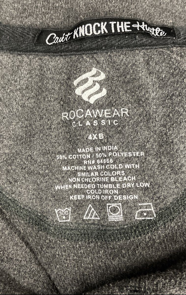 Rocawear Men's Polo Shirt Gray Classic Embroidered Logo Short Sleeve Sz 4XB