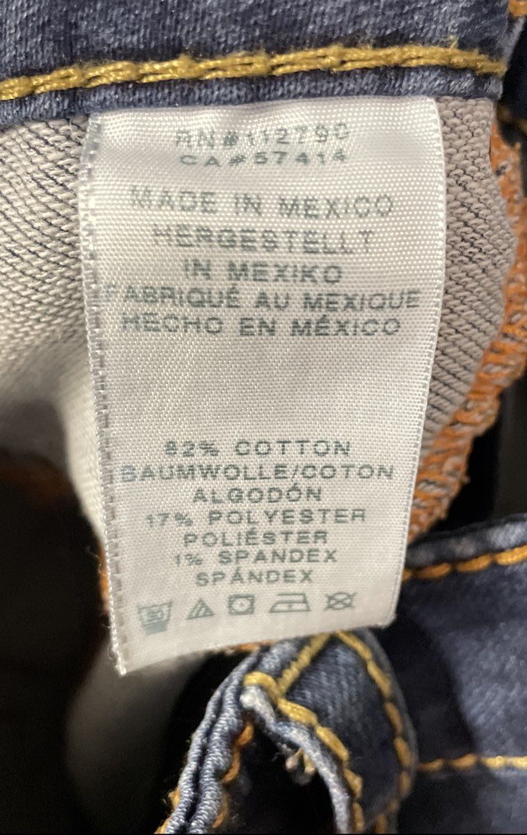 True Religion Women's Section Legging Blue Jeans Yellow Contrast Stitch Sz 28