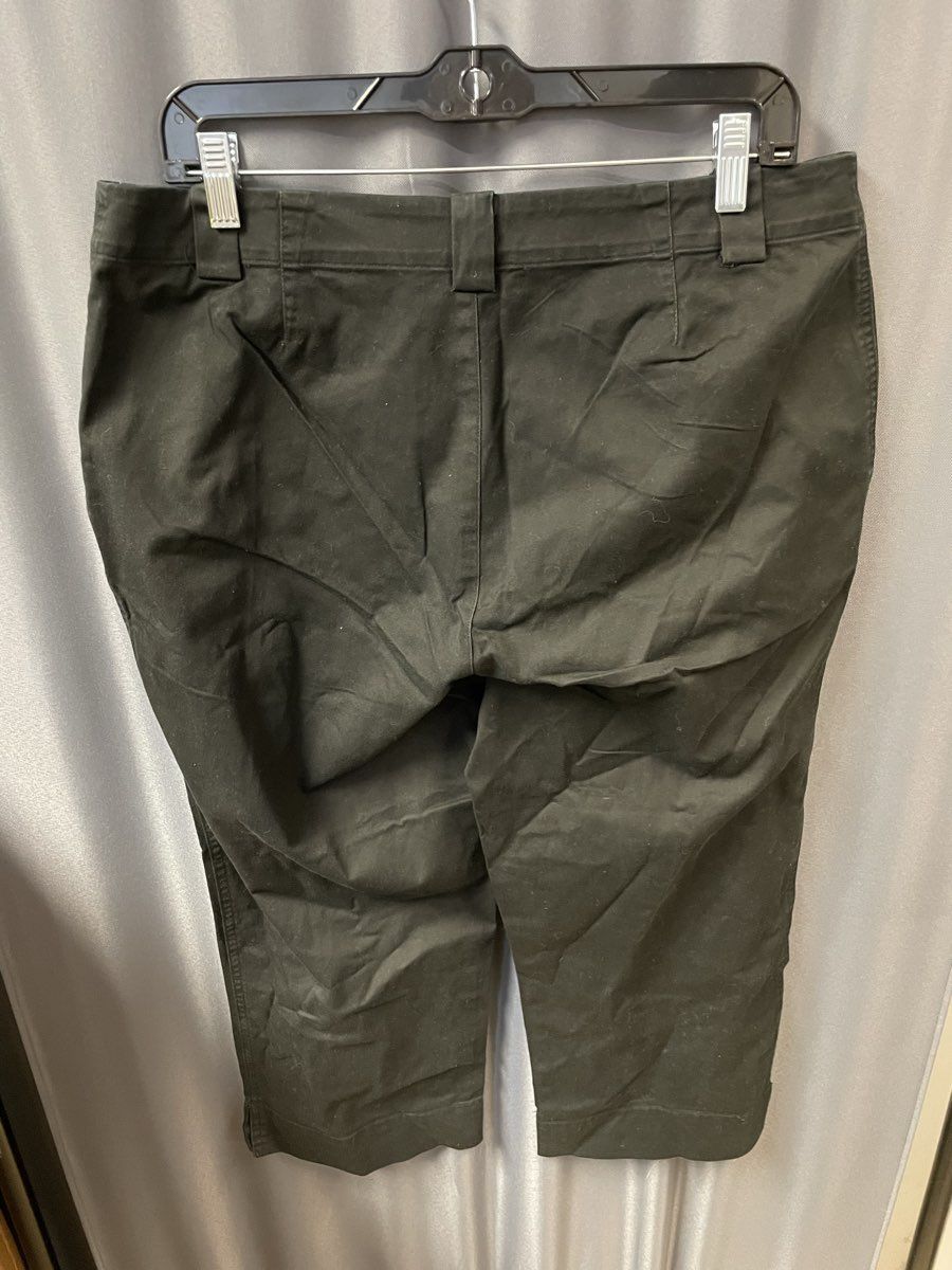 Lauren Ralph Lauren Women's Black Capri Trousers Cotton Blend Stretch Sz 12