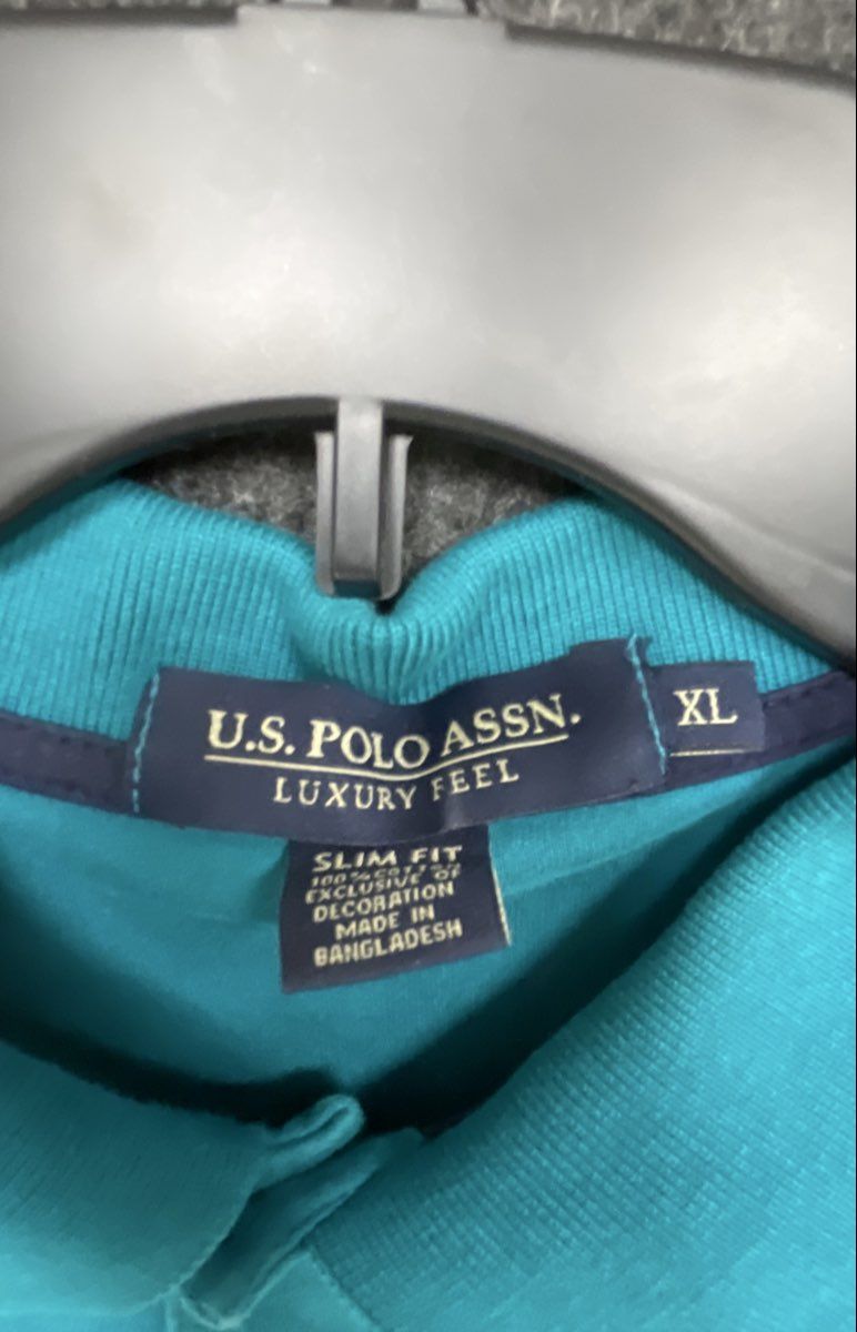 U.S. Polo Assn. Men's Teal Luxury Feel Slim Fit Short Sleeve Polo Shirt Sz XL