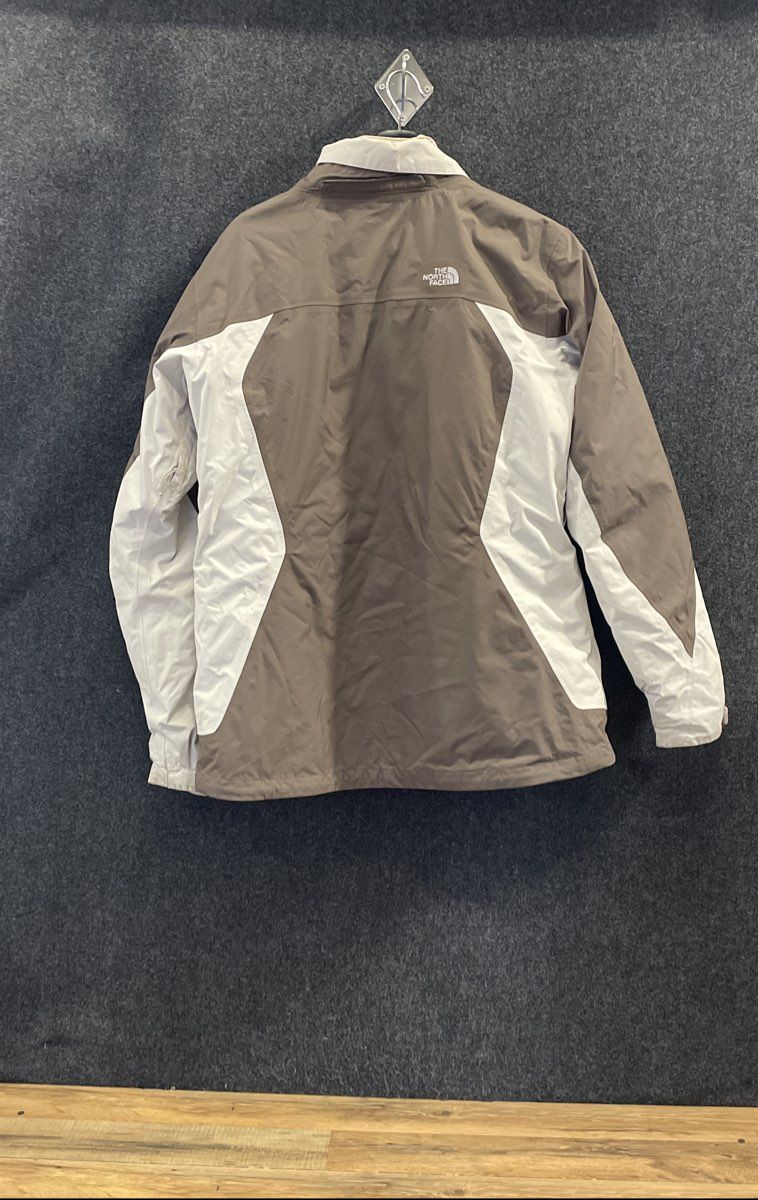 The North Face Women's Brown White HyVent Colorblock Hooded Zip Jacket Sz XL