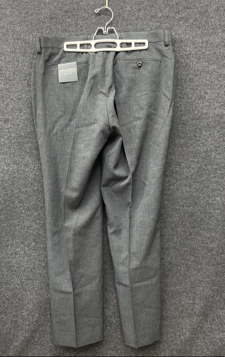 89th & Madison Men's Charcoal Heather Gray Slim Fit Dress Pants Sz 36x30 NWT