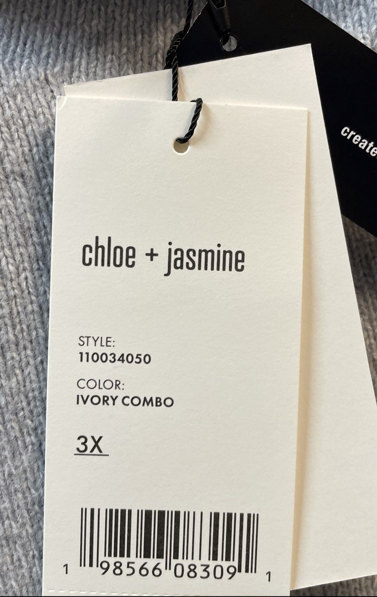 Chloe + Jasmine Women's Mock Neck Colorblock Mixed Knit Sweater NWT Sz 3X