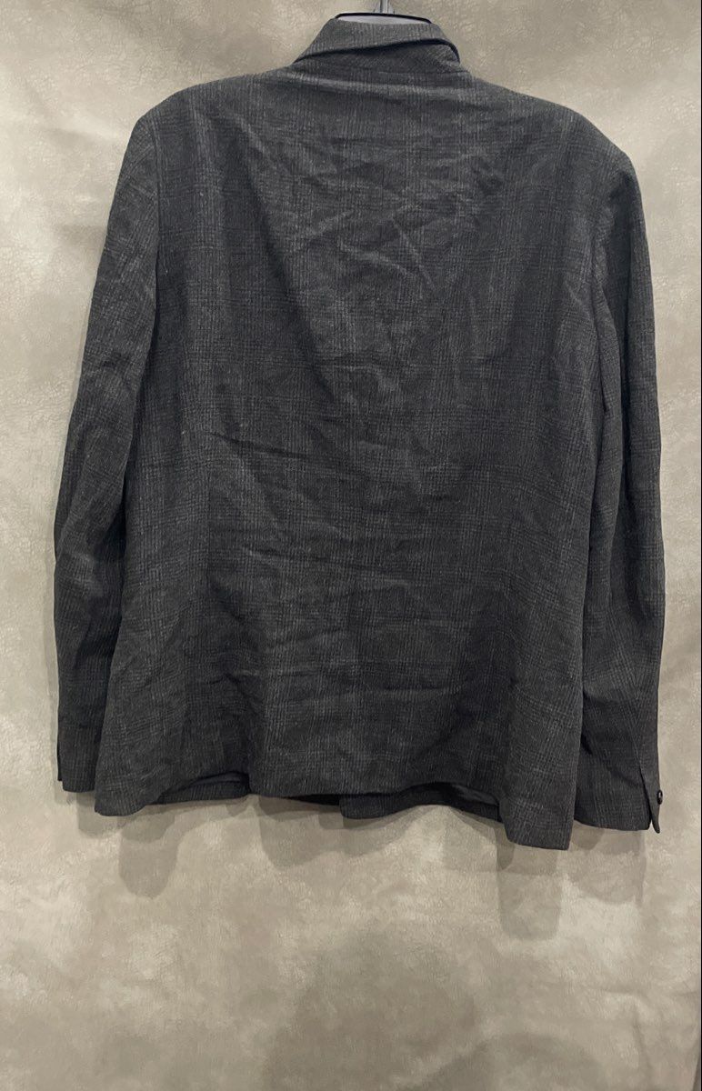 Vintage 90s AKA Eddie Bauer Women's Charcoal Gray Wool Plaid Blazer Sz 18 Tall