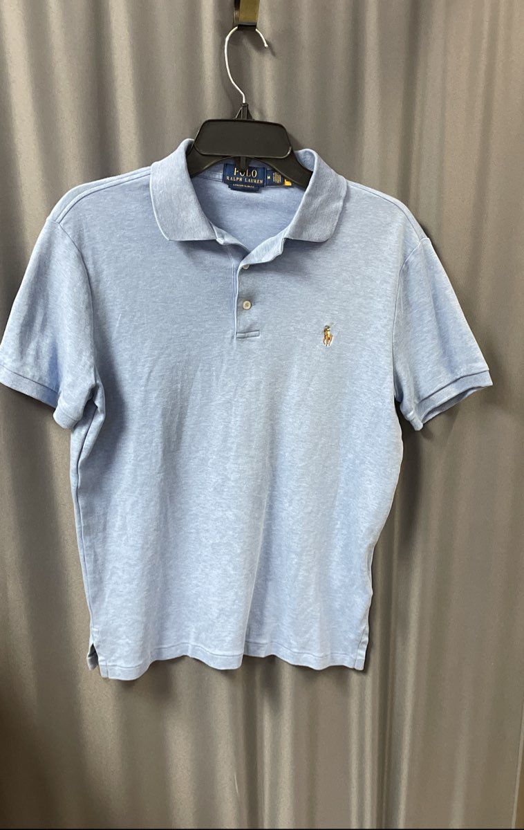 Polo Ralph Lauren Men's Light Blue Custom Slim Fit Polo Golf Shirt Size M