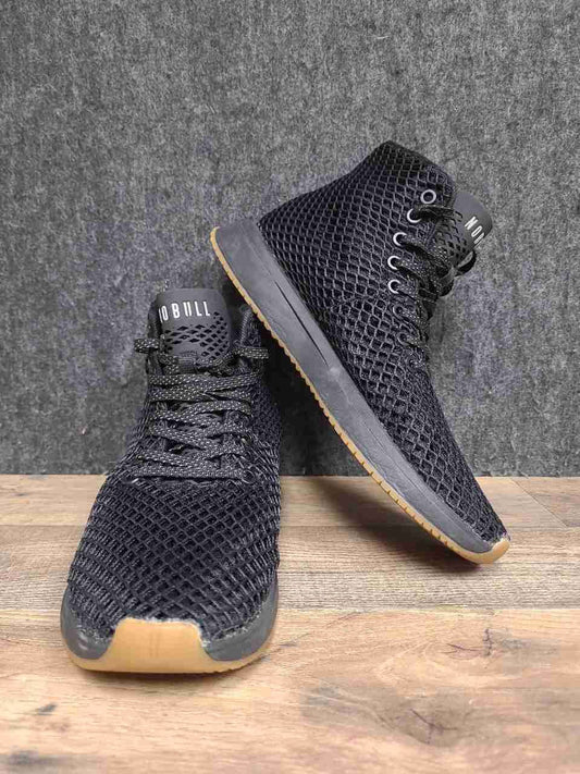 NOBULL High-Top Mesh Black Gum Training Shoes Men's Size 7 Women's 8.5
