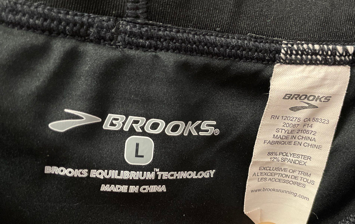 Brooks Men's Black Neon Green Reflective Running Pants Tights Sz L