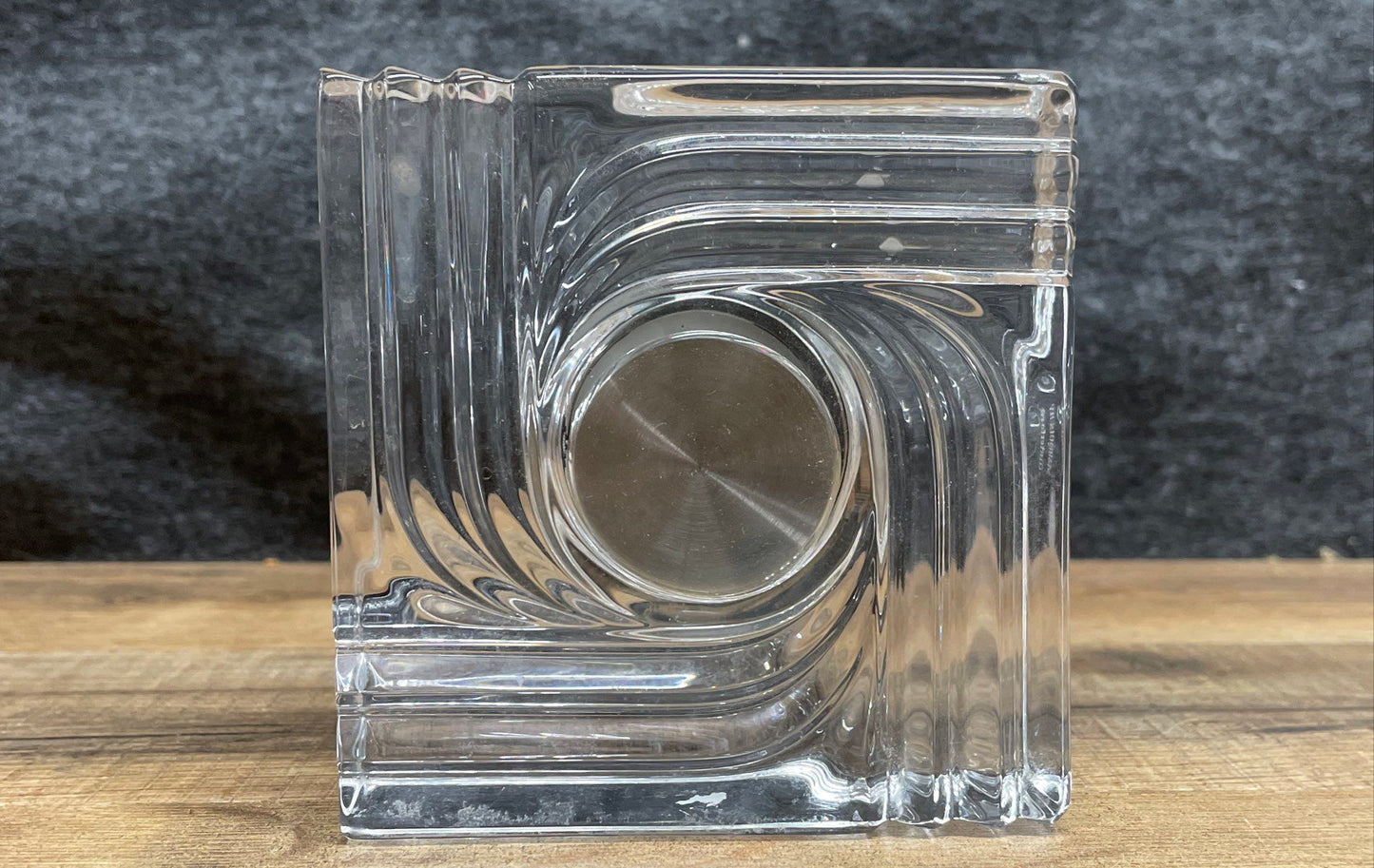 Marquis by Waterford Artesia Crystal Cube Desk Clock Vintage