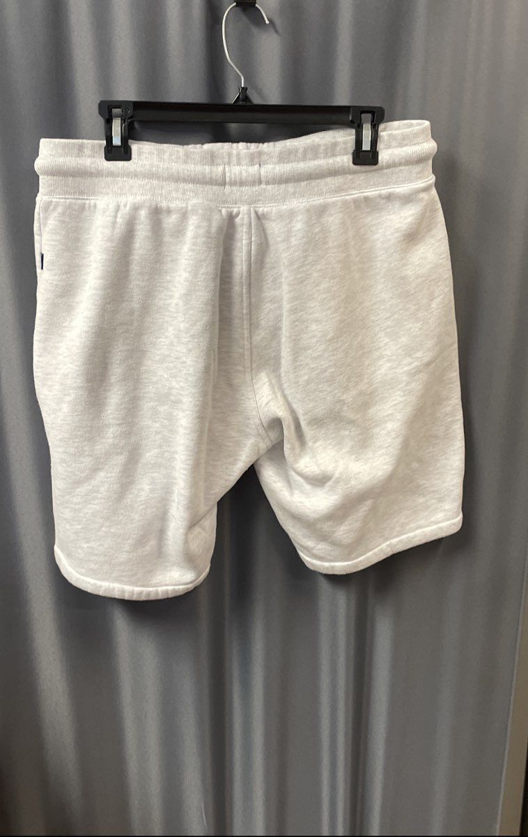 Superdry Men's Gray Marl Sweat Shorts Drawstring Zipper Pockets Size XL