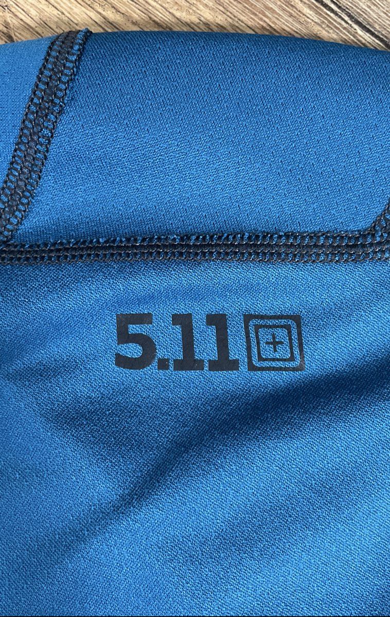 5.11 Tactical Men's Blue Gray Colorblock Performance Short Sleeve T-Shirt Sz M