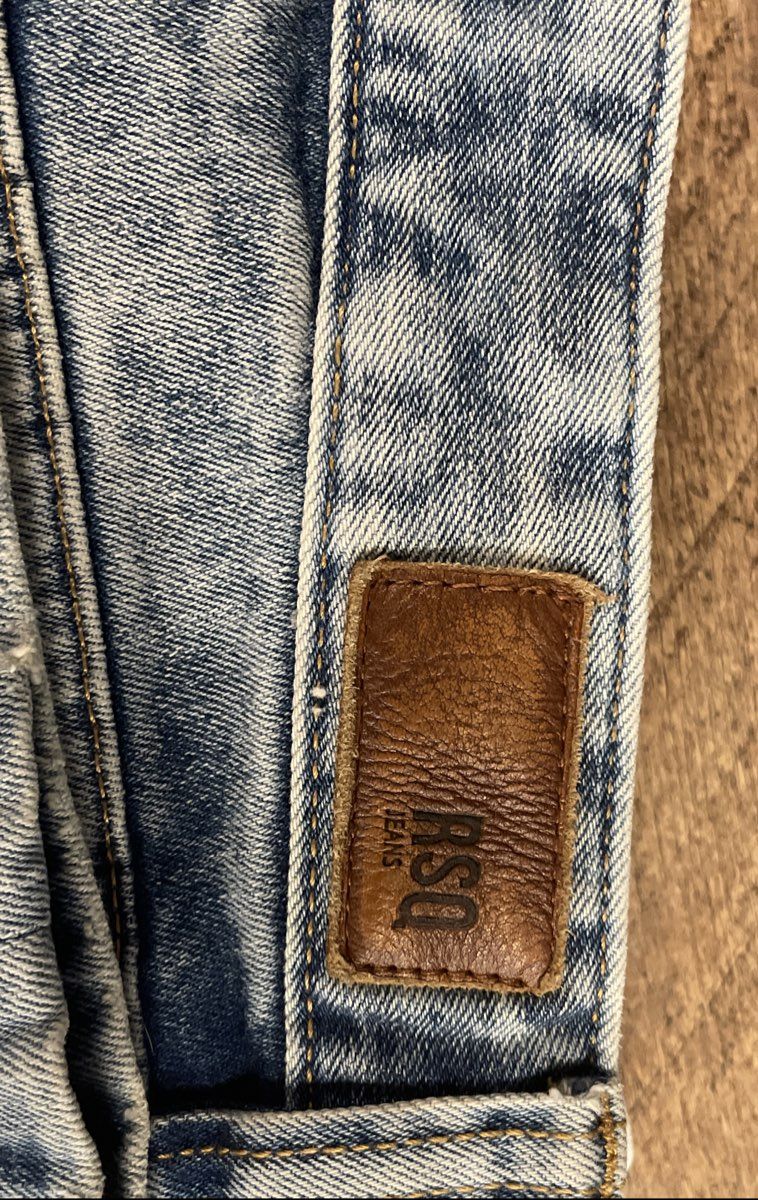 RSQ Men's Seattle Skinny Tapered Jeans Light Blue Acid Wash Distressed 32x30