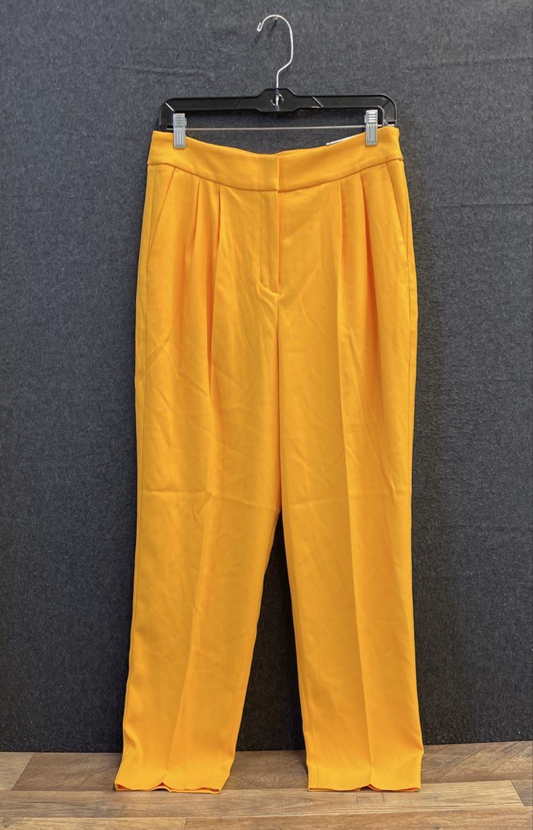 Express Women's Yellow Stylist Ankle Super High Rise Pleated Pants Sz 8R NWT