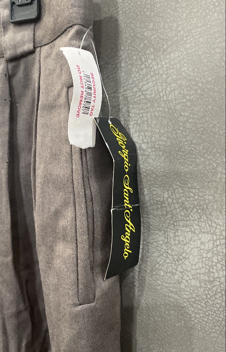 Vintage 90s Giorgio Sant'Angelo Women's Grey 100% Wool Pleated Pants NWT Sz 14