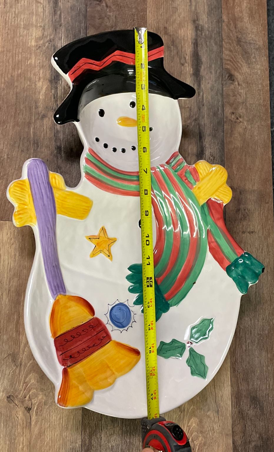 Sango The Sweet Shoppe Christmas Snowman Divided Serving Platter Dish Ceramic