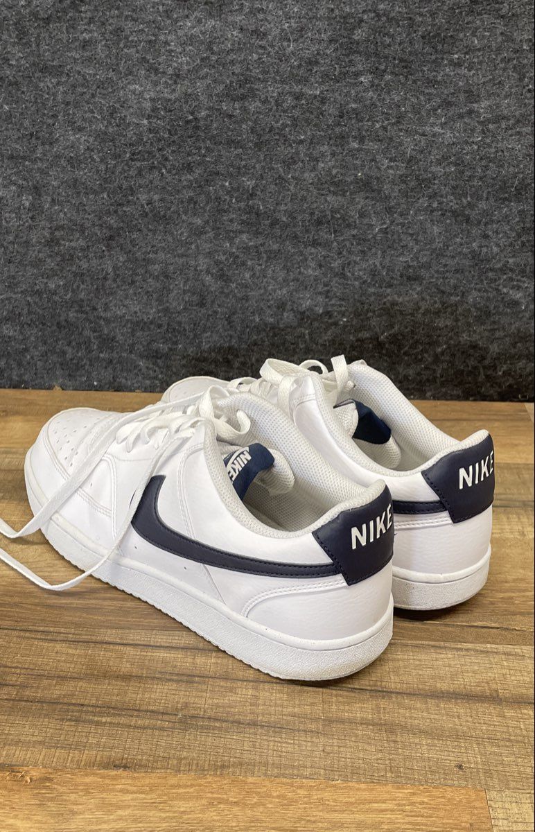 Nike Court Vision Low White Midnight Navy Sneakers Men's Size 9.5