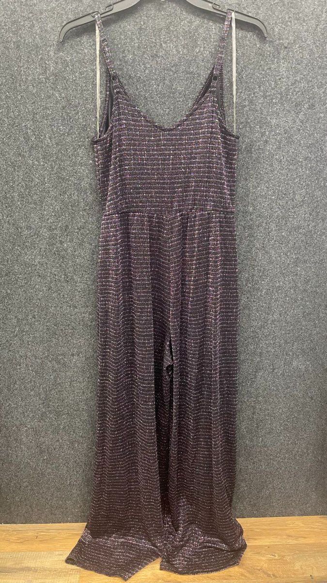 Wild Fable Women's Black Multicolored Shimmer Wide Leg Jumpsuit NWT Sz S