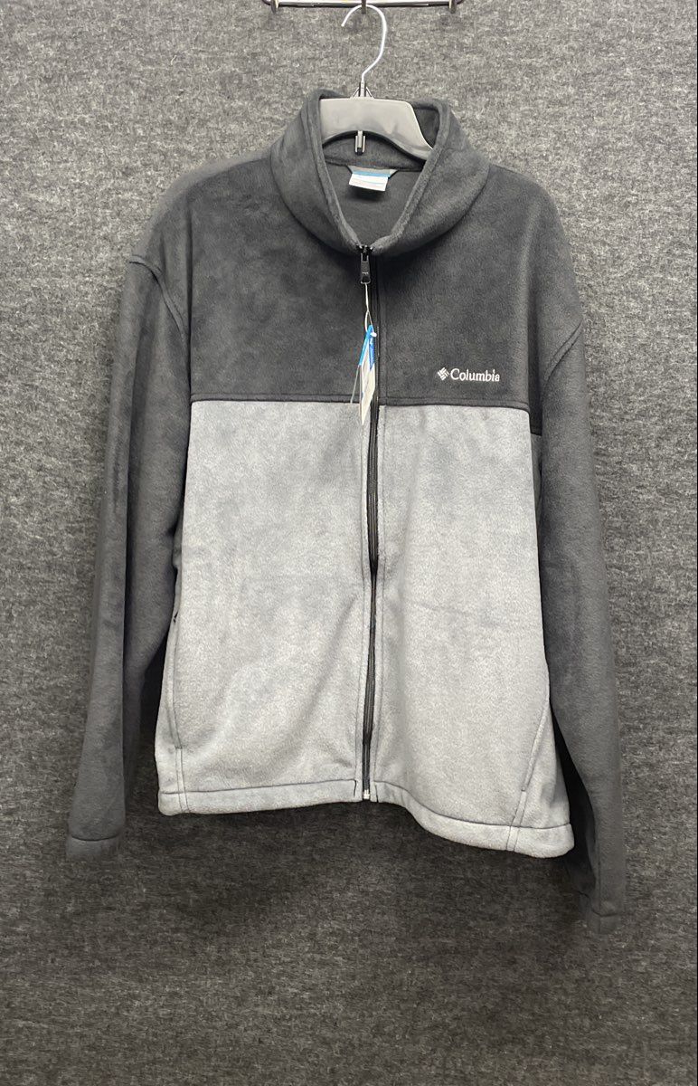 Columbia Men's Full Zip Fleece Jacket Gray Colorblock NWT Sz XXL