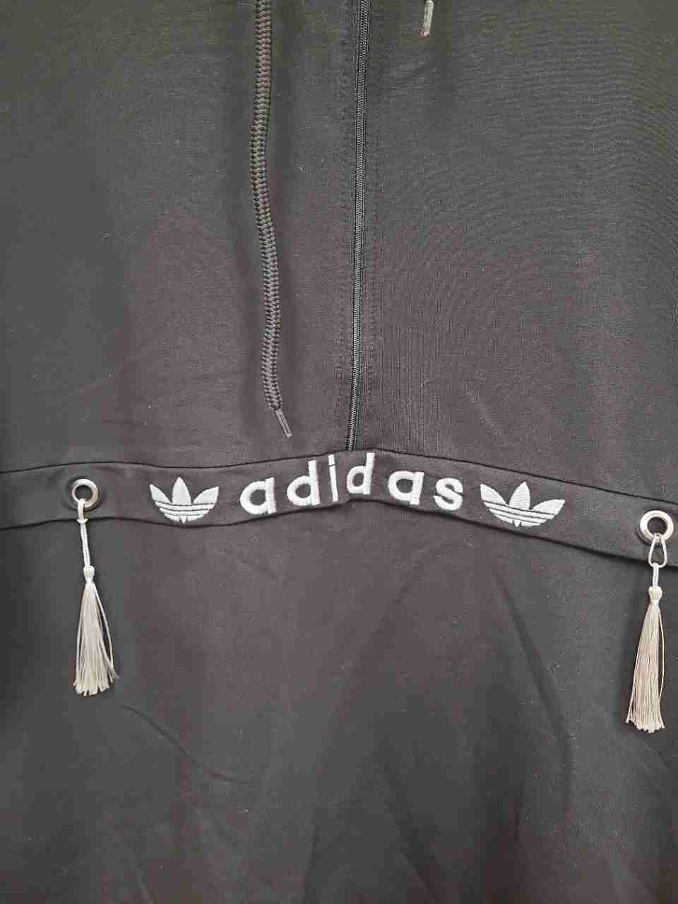 Adidas Women's Black Trefoil Tassel Hoodie Dress Tunic Oversized Sz 5XL NWT