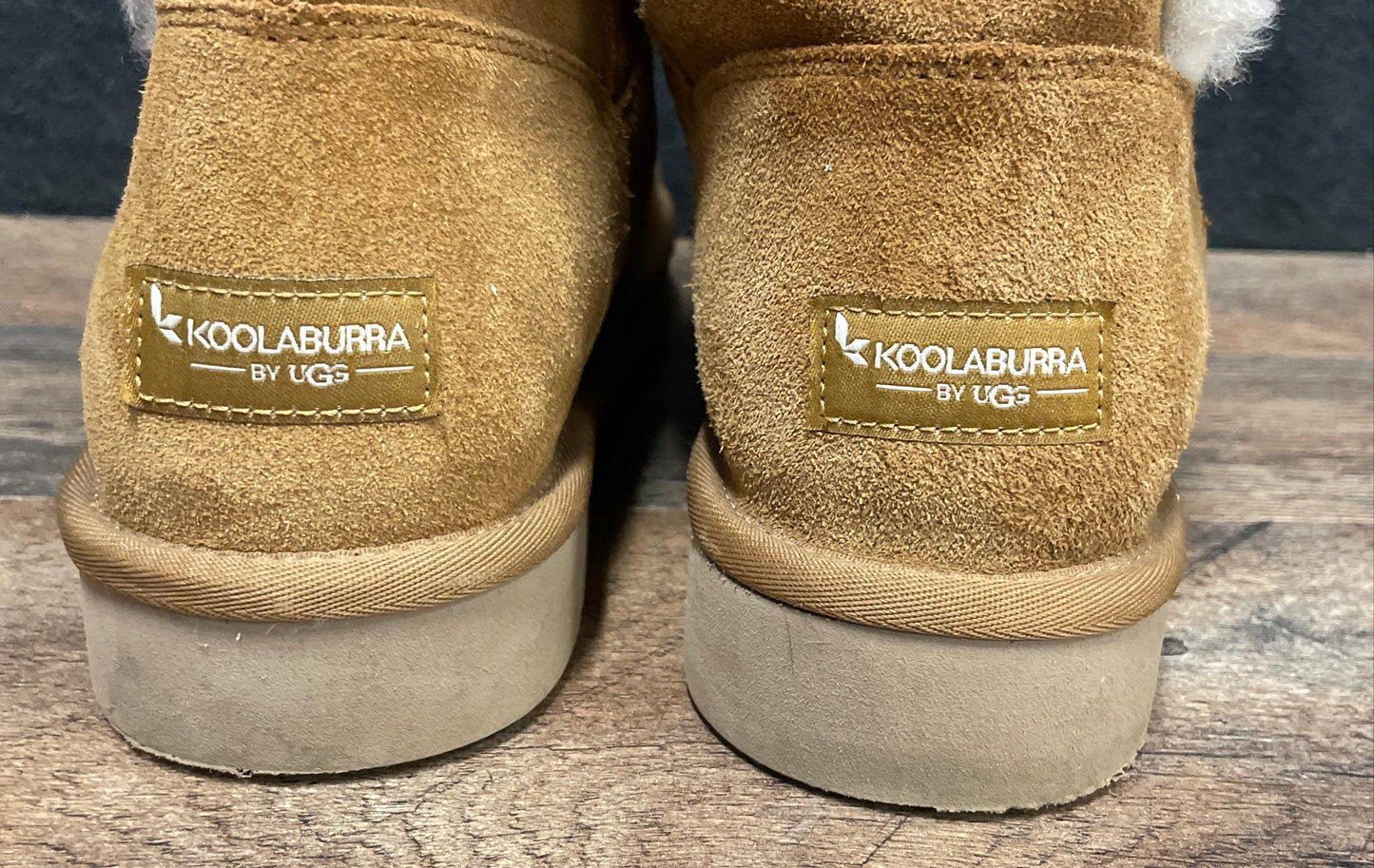Koolaburra by UGG Victoria Short Chestnut Tan Suede Button Boots Women's Size 9