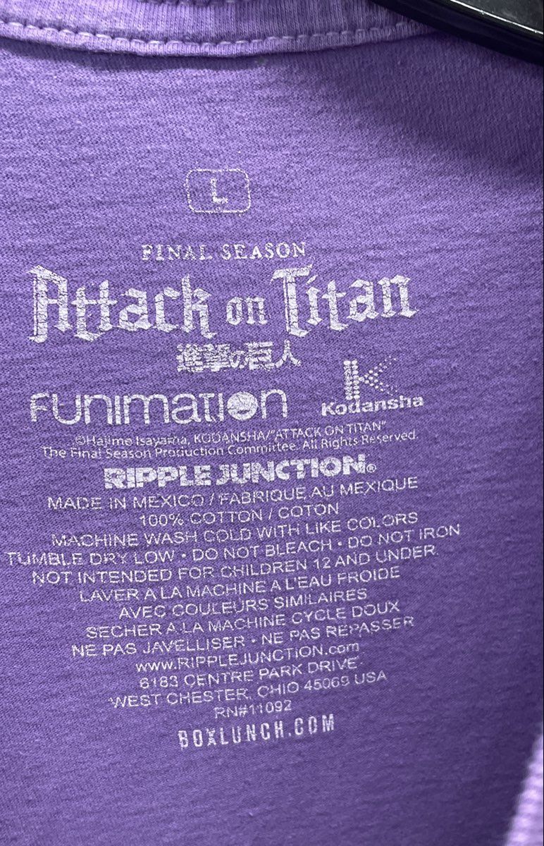 Attack on Titan Mikasa Ackerman Final Season T-Shirt Ripple Junction Sz L