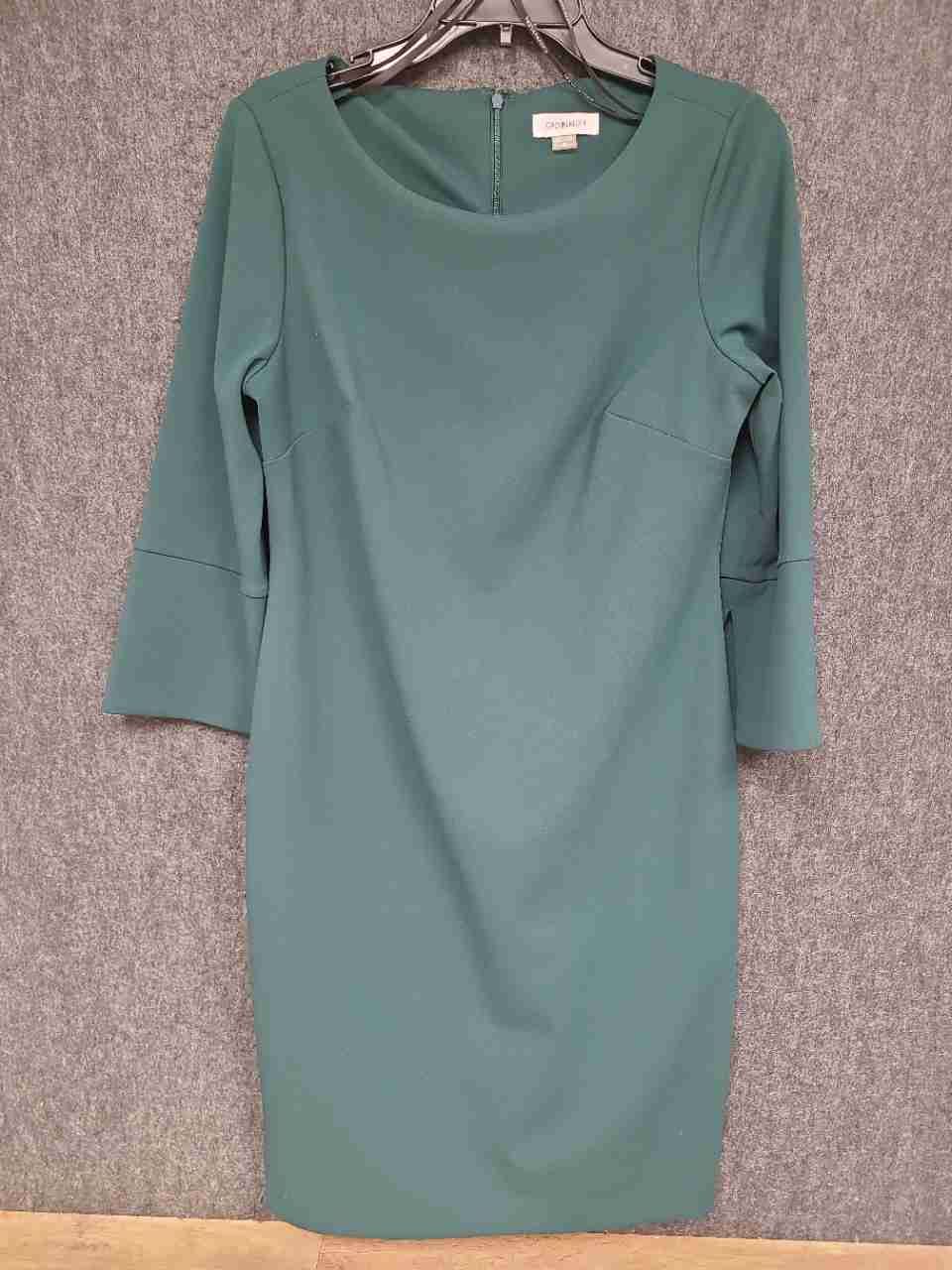 Calvin Klein Women's Teal 3/4 Sleeve Sheath Dress Stretch Sz 12