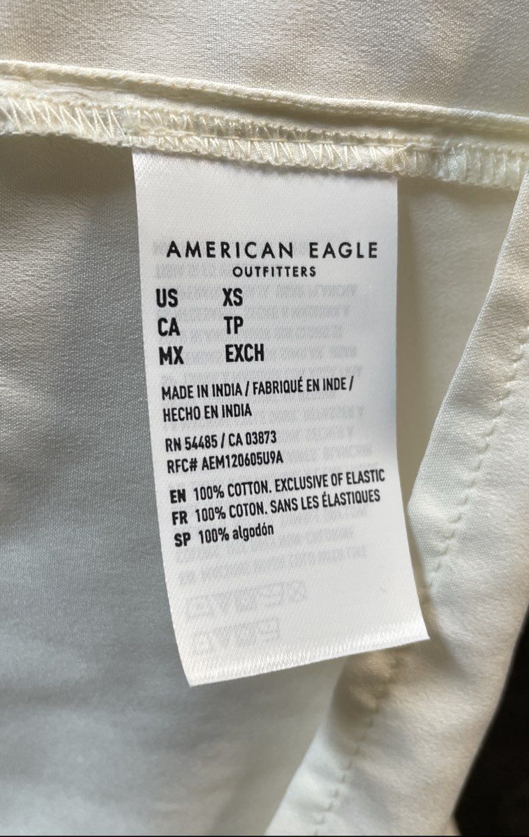 American Eagle Women's White Cotton Ruffle Tiered Mini Dress NWT Sz XS
